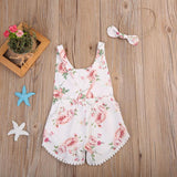 Baby Girl cute Floral Romper and matching headband