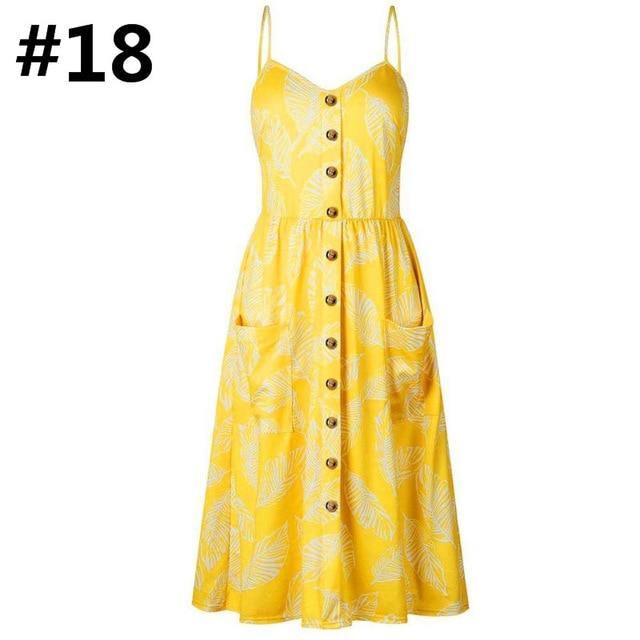 Womens Dresses Floral Maxi Spaghetti Strap Midi Dresses 16 Prints - Loving Lane Co