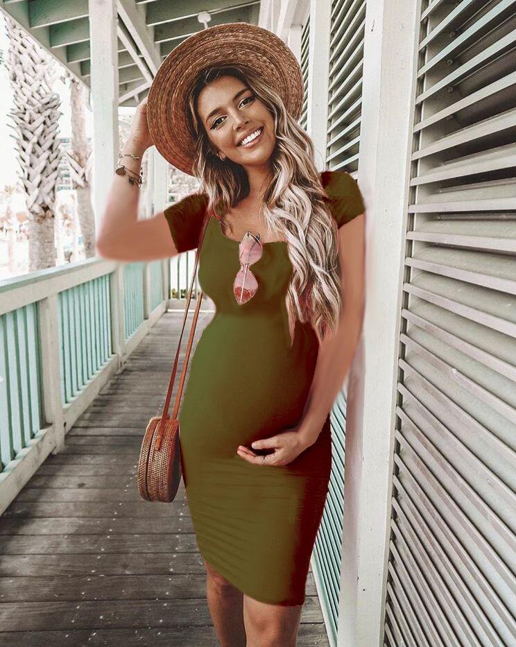 Short sleeve pregnant dress - Loving Lane Co