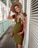 Short sleeve pregnant dress - Loving Lane Co
