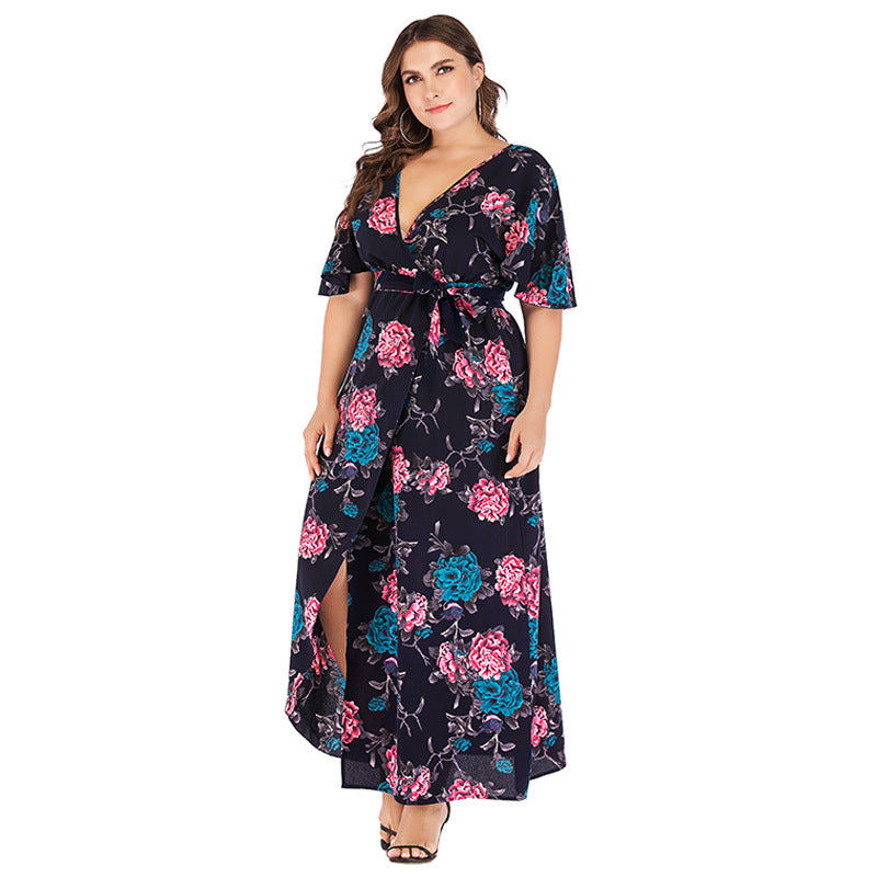 Women's Plus Size Long Floral Summer Maxi Dresses