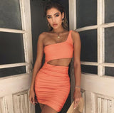 Sexy One Shoulder Bodycon Mini Dresses