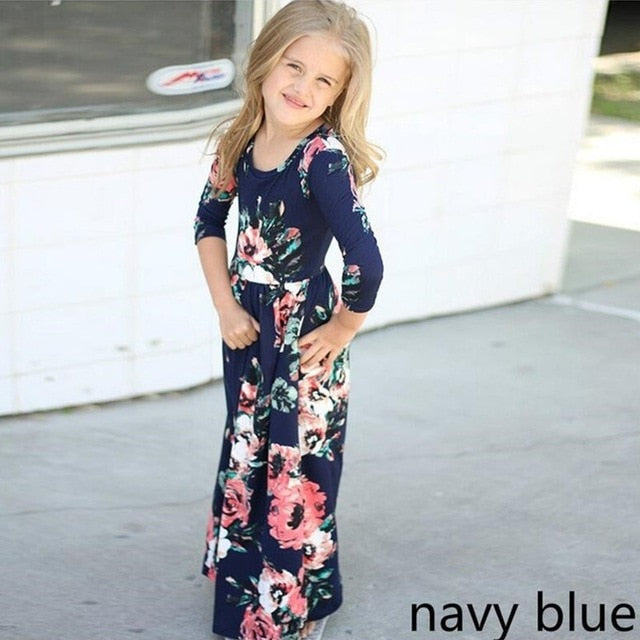 Maxi Girls Summer Dresses Kids Clothes Little Girls Long Floral Dress