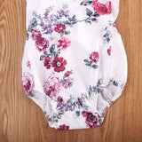 Baby Girls Floral Romper White Floral Lace Embroidered One Piece - Loving Lane Co