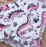 Dinosaur Print Tassel Sling Swimsuit Set
