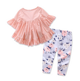 Toddler Girls Clothes Cute Top Short Sleeve Pants Baby Girl 2PCS Clothing Set