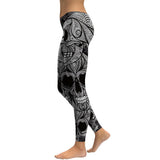 New Women's Skull Head Print Fitness Leggings Workout Pants - Loving Lane Co