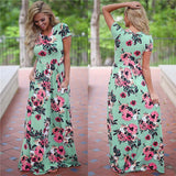 Long Maxi Floral Dress in 5 Colors Small to Plus Sizes