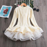 Toddler Girls Dresses Adorable Knit Christmas Party Long Sleeve Dresses - Loving Lane Co