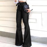 Women's Jeans High Waist Denim Blue Vintage Flare Jean Pants - Loving Lane Co