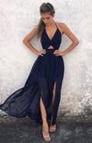 Women Maxi Summer Evening Party Dress Slit Leg Spilt Sundress