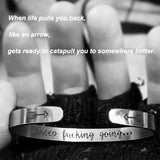 Womens Bracelets Keep Going Motivational Bracelets Inspirational Friends Gift Bangles