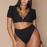 Plus Size Swimsuit Women High Waisted 2 Pcs Swimwear  Bikinis Maillot De Bain Femme 4XL