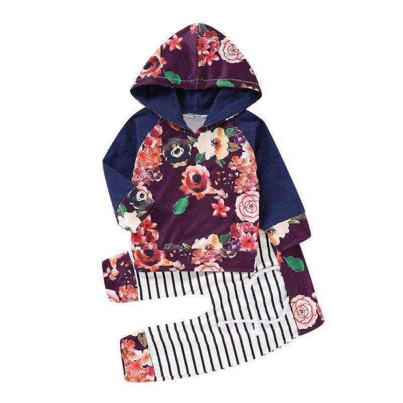 Baby Girls Full Sleeve Floral Hooded Sweatshirts and Pants - Loving Lane Co