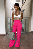 New Women's High waist Chic Pants in Pink Green and Orange
