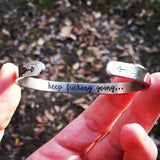 Womens Bracelets Keep Going Motivational Bracelets Inspirational Friends Gift Bangles