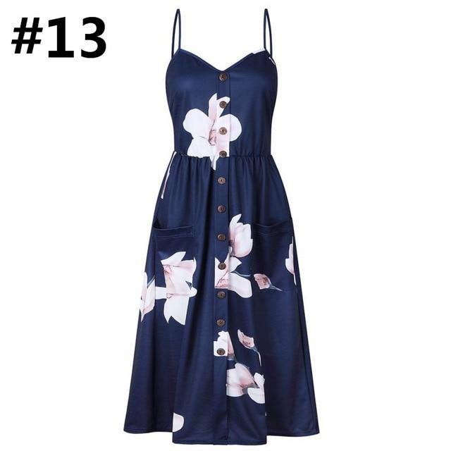 Womens Dresses Floral Maxi Spaghetti Strap Midi Dresses 16 Prints - Loving Lane Co