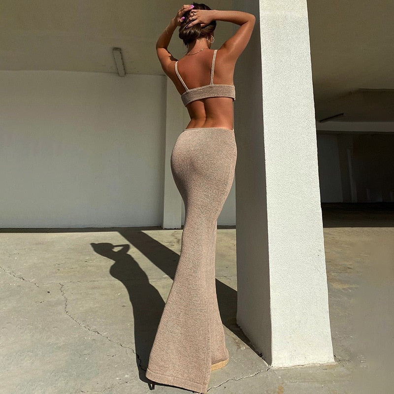 Vacation Maxi Dresses for Women Summer Dresses Party Cut Out Backless Bodycon Dress