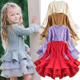 Toddler Girls Dresses Adorable Knit Christmas Party Long Sleeve Dresses - Loving Lane Co