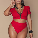 Plus Size Swimsuit Women High Waisted 2 Pcs Swimwear  Bikinis Maillot De Bain Femme 4XL