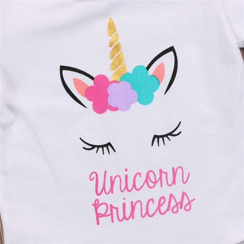 Baby Girls Summer Unicorn Flower Bodysuit For Newborns - Loving Lane Co