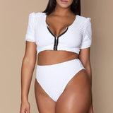 Plus Size Swimsuit Women High Waisted 2 Pcs Swimwear  Bikinis Maillot De Bain Femme 4XL