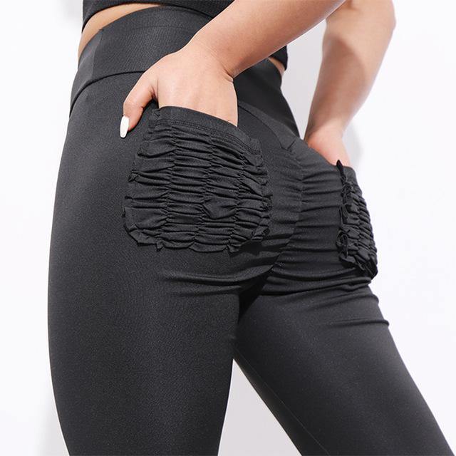 Sexy Push Up Fitness Leggings Women Pants High Waist Sporting Leggins Workout candy color Leggings Pockets S-XL - Loving Lane Co