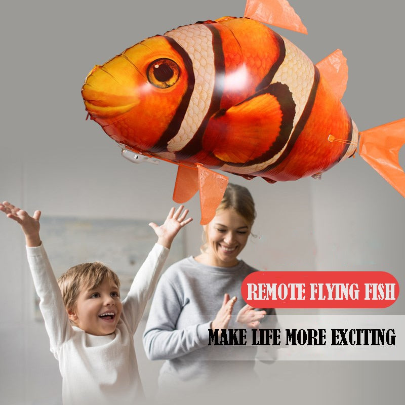 Remote Control Flying Shark Toy Flying Nemo Clown Fish Air Swimmer Helicopter Kids Toy