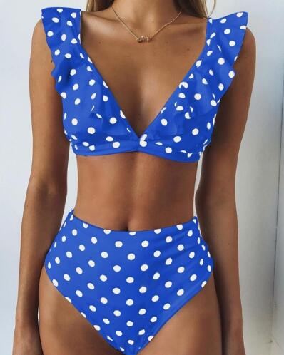 High Waist Bikini Polka Dot Biquinis Summer Beach Wear