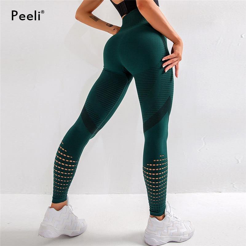 Peeli High Waist Seamless Leggings Yoga Pants Workout Gym Leggings Athleisure - Loving Lane Co