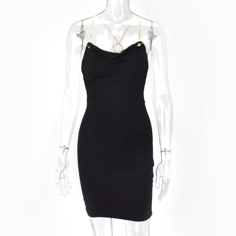 Womens Backless Sexy Mini Dress Little Black Party Dress - Loving Lane Co