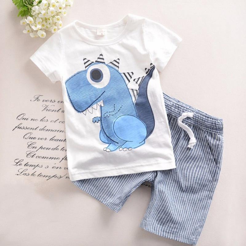 Boys Cotton Short Sleeve Regular Pullover O-Neck Casual Clothing Set