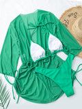 Women's Three Piece Swimwear Sets Bikini and Romper