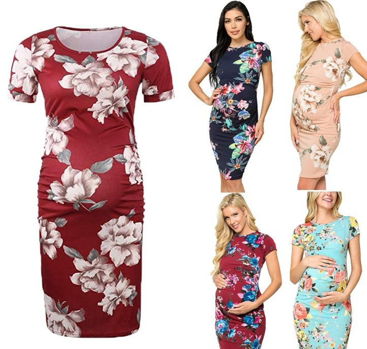 Adorable Women's Floral Print Maternity Dresses